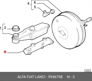 Главный тормозной цилиндр 9946798 ALFA FIAT LANCIA