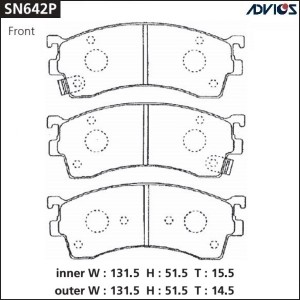 Колодки тормозные дисковые SN642P ADVICS