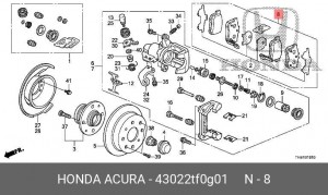 Комплект тормозных колодок, диско 43022TF0G01 HONDA