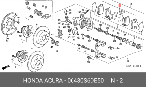 Комплект тормозных колодок, диско 06430S6DE50 HONDA