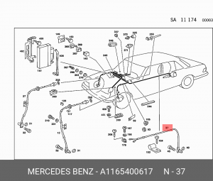 Датчик, частота вращения колеса A1165400617 MERCEDES BENZ