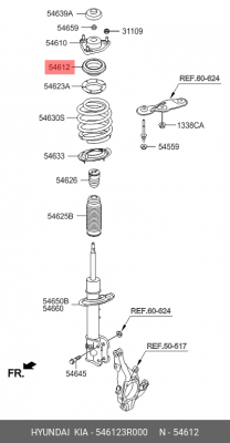 Подшипник опоры амортизатора подвески 54612-3R000 HYUNDAI KIA