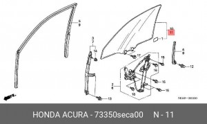 Стекло двери 73350SECA00 HONDA