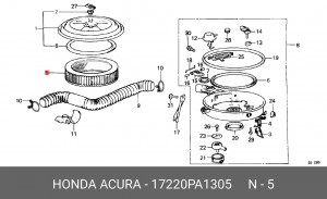 Воздушный фильтр 17220PA1305 HONDA