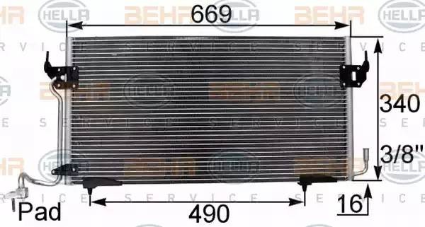 Конденсатор, кондиционер 8FC351037151 HELLA