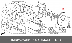 Диск тормозной 45251-SMG-E31 HONDA