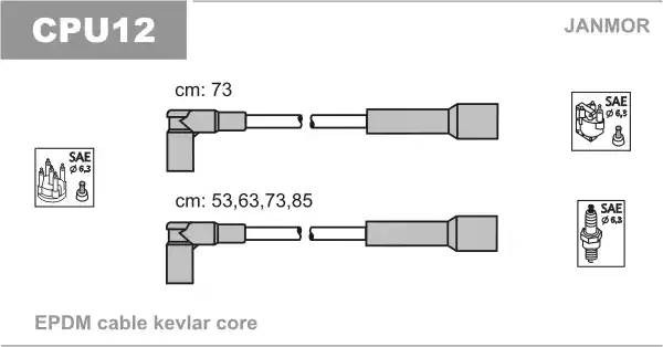 Провода высоковольтные системы зажигания (комплект) CPU12 JANMOR