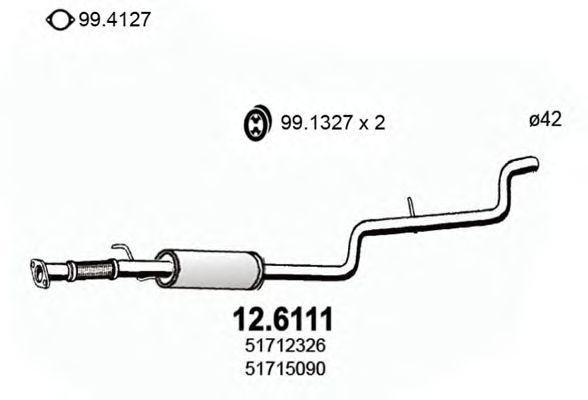 Средний глушитель выхлопных газов 126111 ASSO