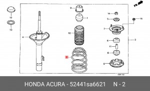 Пружина ходовой части 52441SA6621 HONDA