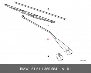 Рычаг стеклоочистителя, система очистки окон 61611360584 BMW