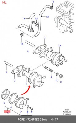 Ремкомплект, топливный насос 72HF9K368AA FORD