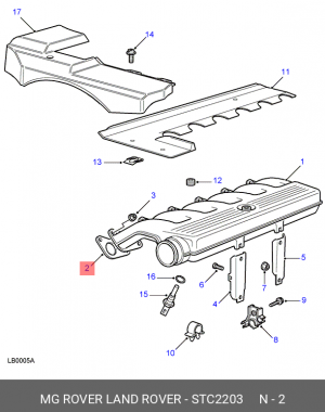 Прокладка, впускной коллектор STC2203 LAND ROVER
