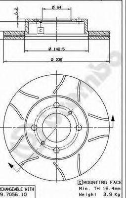 Тормозной диск 09.7056.75 BREMBO