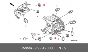 Клипса крепежная 9555120000 HONDA