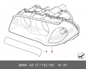 Основная фара 63 12 7 162 195 BMW