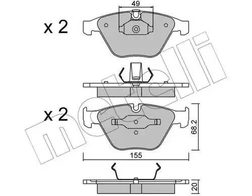 Комплект тормозных колодок, диско 2205580 METELLI