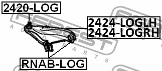 Рычаг подвески 2424-LOGLH FEBEST