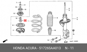 Подшипник опоры амортизатора подвески 51726-SAA-013 HONDA