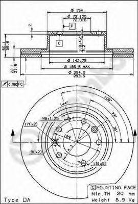 Тормозной диск 09.6854.10 BREMBO