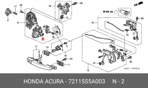 Сервопривод замка двери 72115S5A003 HONDA