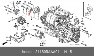 Ролик ремня приводного 31180RAAA01 HONDA