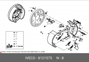Колесный тормозной цилиндр 8121575 IVECO