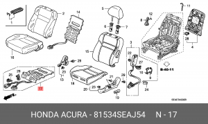 Элемент нагревательный сиденья 81534SEAJ54 HONDA