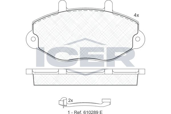 Комплект тормозных колодок, диско 140897-203 ICER