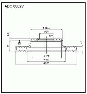 Диск тормозной ADC0802V ALLIED NIPPON