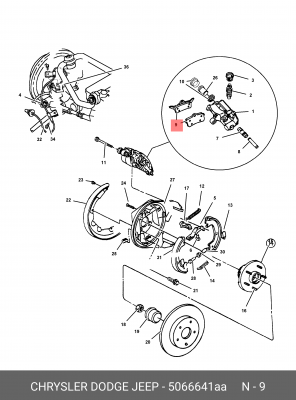 Комплект тормозных колодок, диско 5066641AA CHRYSLER
