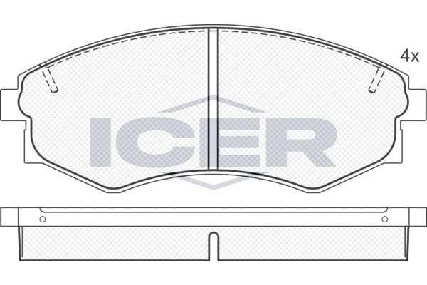 Комплект тормозных колодок, диско 181097 ICER