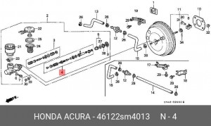 Цилиндр тормозной главный (ремкомплект) 46122SM4013 HONDA