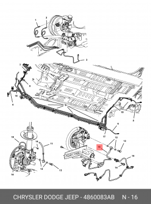 Тормозной шланг 4860 083AB CHRYSLER
