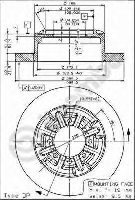 Тормозной диск 08.5952.10 BREMBO