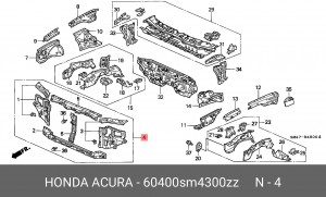 Облицовка передка 60400SM4300ZZ HONDA