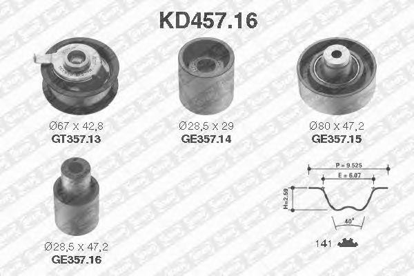 Комплект ремня ГРМ KD457.16 NTN SNR