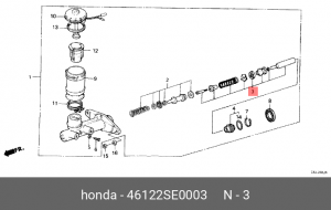 Ремкомплект, главный тормозной цилиндр 46122SE0003 HONDA
