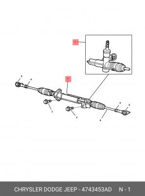 Рулевой механизм 4743 453AD CHRYSLER