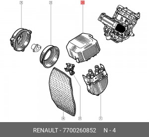 Пылезащитный колпак, распределитель колпак 7700260852 RENAULT