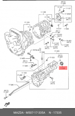 Уплотняющее кольцо, ступенчатая коробка передач M507-17-335A MAZDA