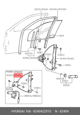 Подъемное устройство для окон 8240422010 HYUNDAI KIA