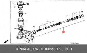 Главный тормозной цилиндр 46100SA5602 HONDA
