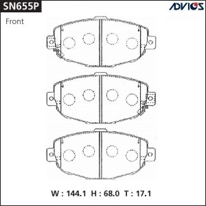 Колодки тормозные дисковые SN655P ADVICS