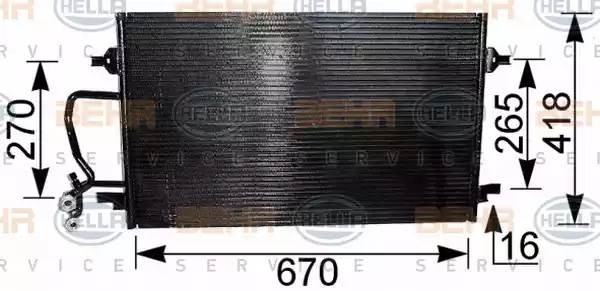 Конденсатор, кондиционер 8FC 351 036-391 HELLA