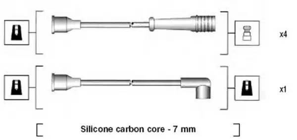 Ккомплект проводов зажигания 941135240708 MAGNETI MARELLI