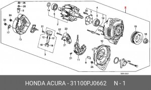 Генератор 31100PJ0662 HONDA