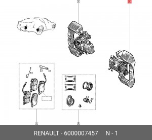 Тормозной суппорт 6000007457 RENAULT