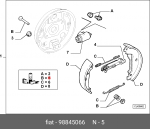 Пружина крепления барабанных тормозных колодок 98845066 ALFA FIAT LANCIA