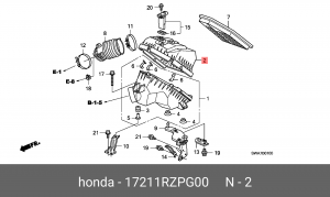 Крышка корпуса фильтра воздушного 17211RZPG00 HONDA