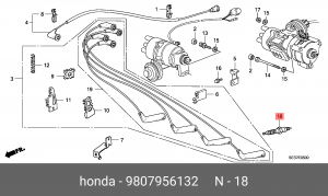 Свеча зажигания 9807956132 HONDA